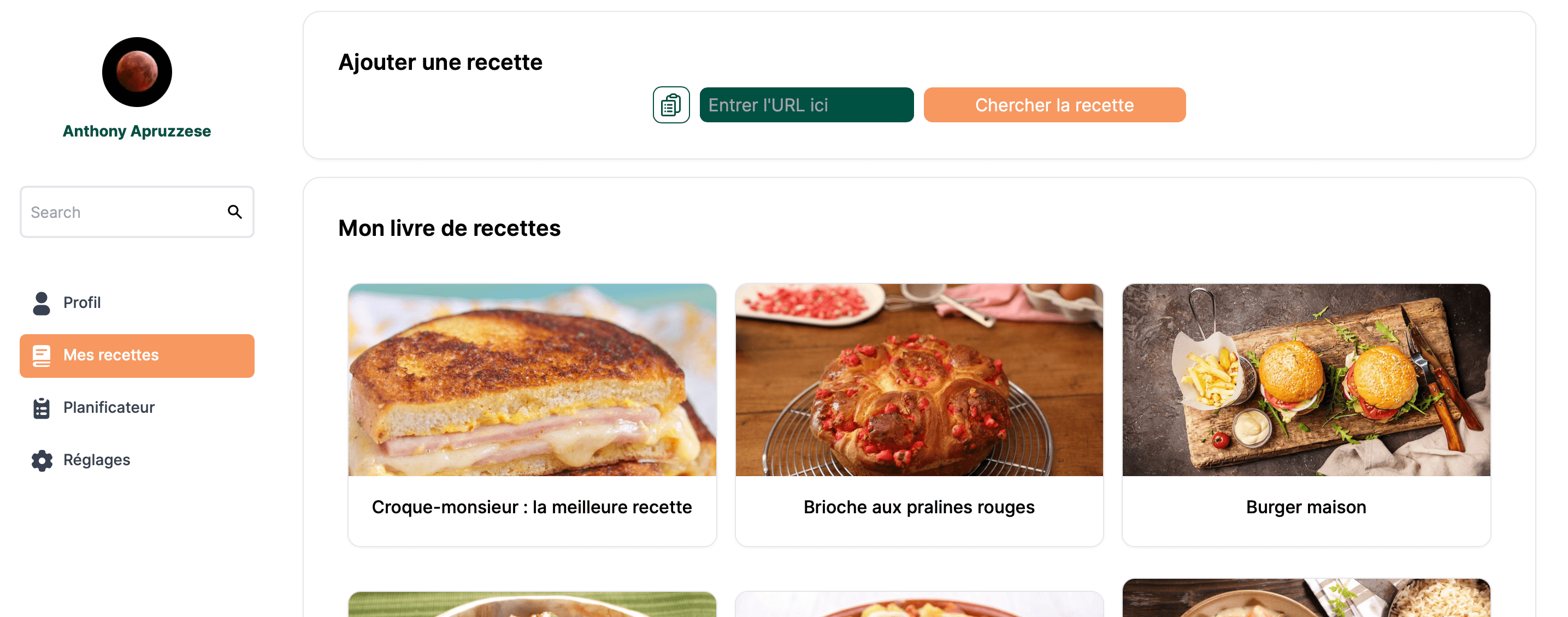 Aperçu de Meal Planner
